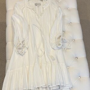 Cleobella Cream Button-Down mini dress